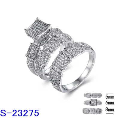 Оптовая торговля фабрики стерлингового серебра латунь медь бриллиант циркон обручальное кольцо для женщин